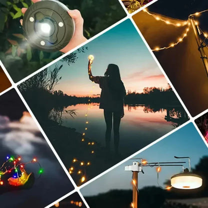 Camping Lantern with 10m RGB String Lights