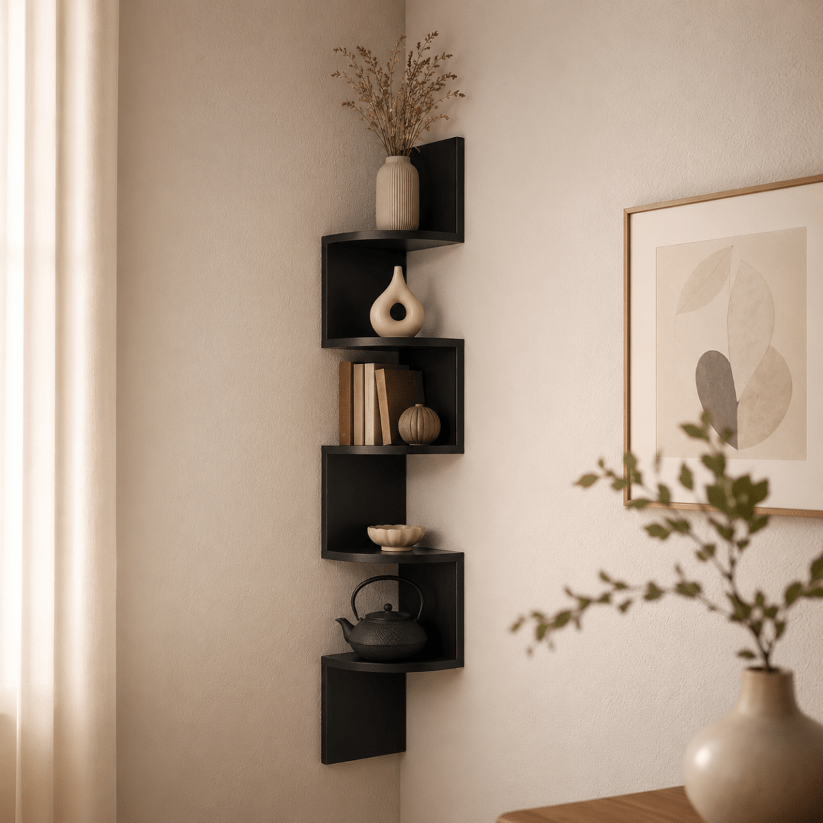 FLOATIERA Corner Wall Shelf Space-Saving Storage