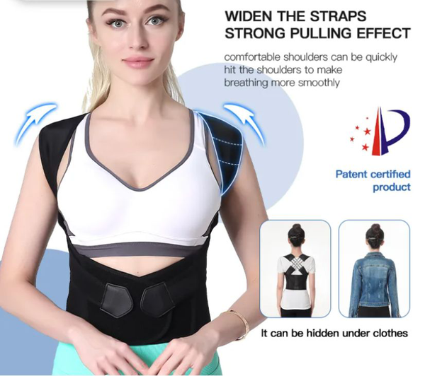 Posture Corrector, Double Cross Strap Back & Shoulder Support Brace for Office & Home