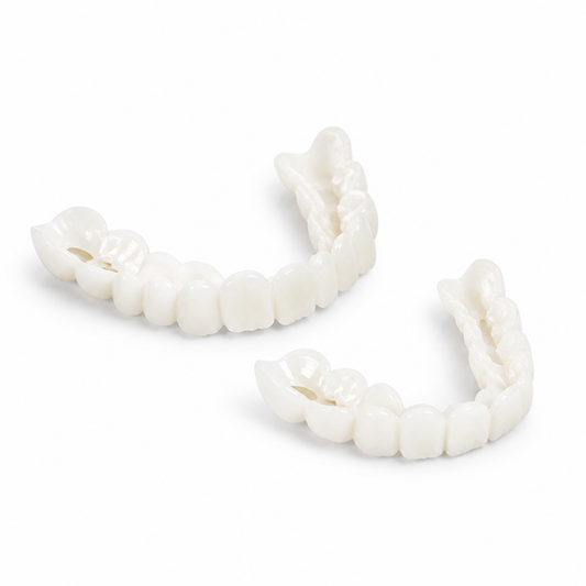 Easy Clean False Teeth Set, Removable Upper & Lower Cosmetic Dentures for a Natural-Looking Smile