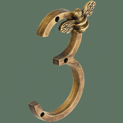 Bee-Inspired House Number Plaque – Customizable with 5 Digits
