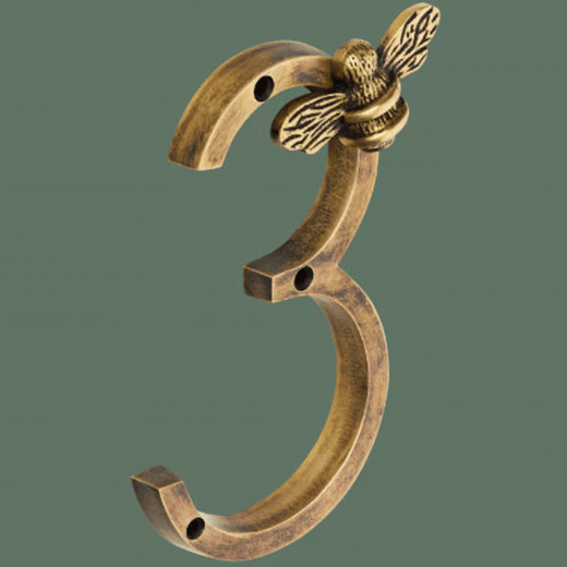 House Number Sign, Bee Design Address Numbers for Front Door, Garden Gate & Wall