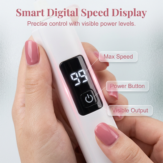 Electric Nail Drill, Nail Buffer & Polisher with 4 Grinding Heads and 99 Speeds for Home Manicures