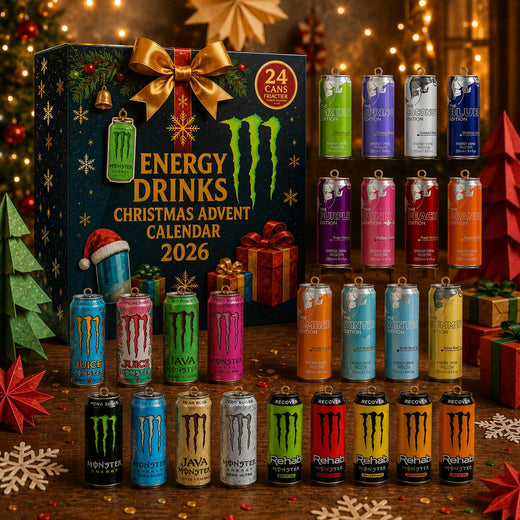 Energy Drink Advent Calendar for Teens, 24 Day Christmas Countdown Gift Box