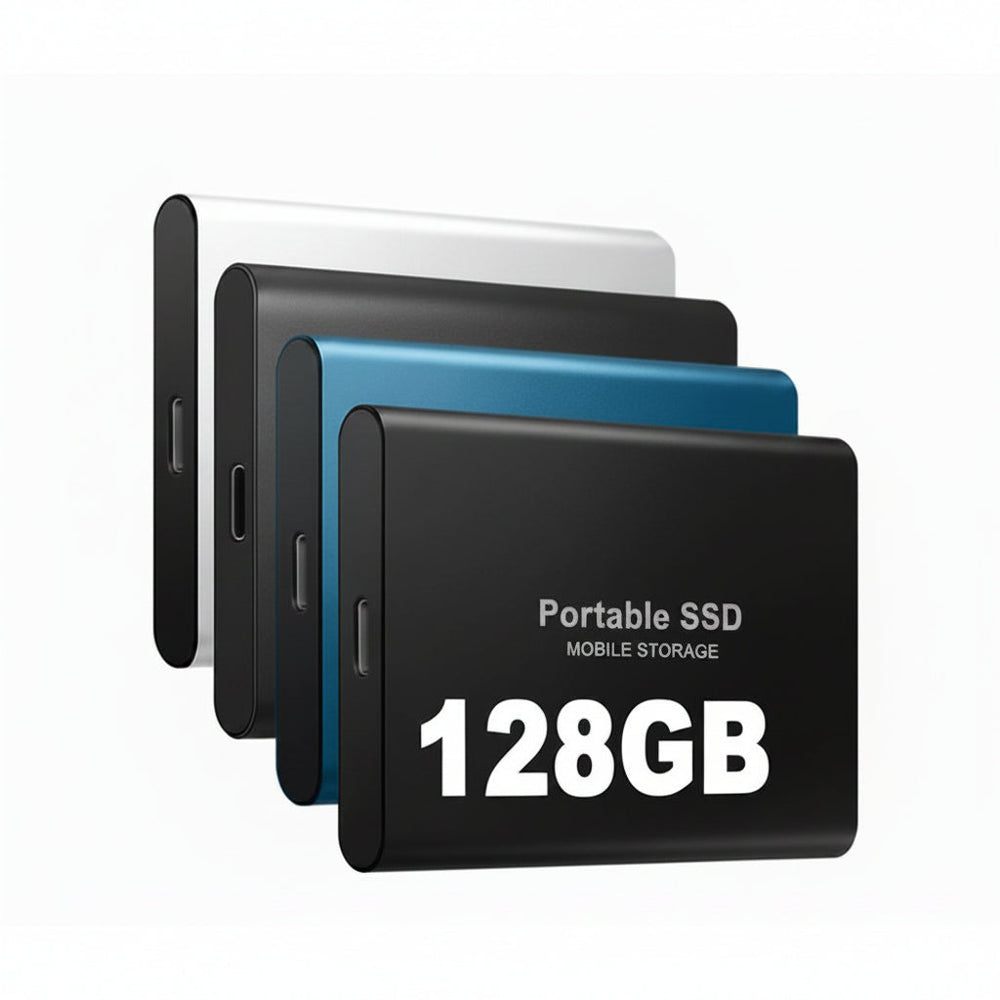 Portable SSD 128GB, High Speed Mobile External Storage for Phone & Laptop
