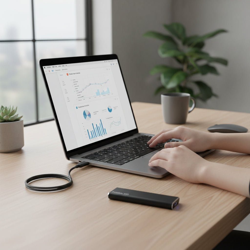 Portable SSD 1TB & 4TB, External Hard Drive Plug and Play High Speed USB Storage