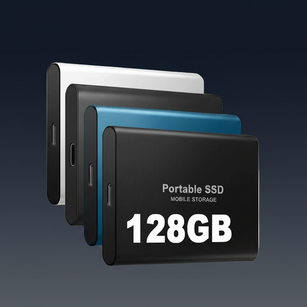 External SSD 128GB, USB 3.1 & USB C Plug and Play Portable Drive