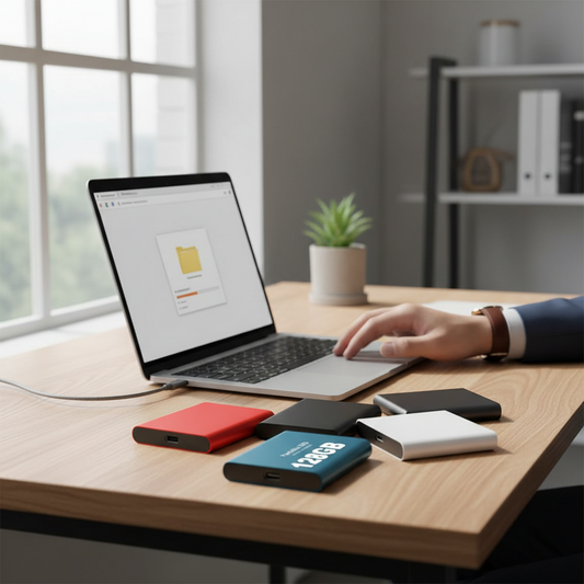 External SSD 128GB, USB 3.1 & USB C Plug and Play Portable Drive