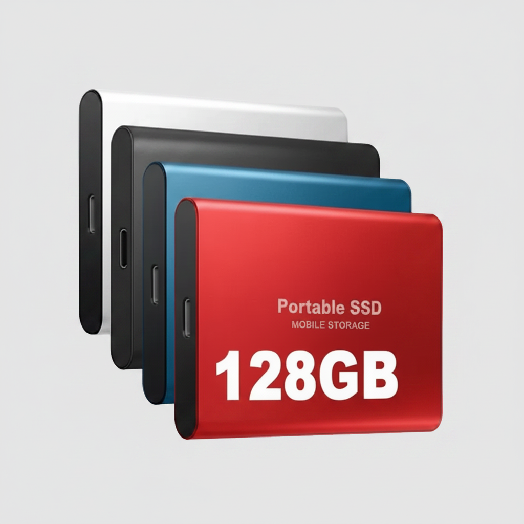 External SSD 128GB, USB 3.1 & USB C Plug and Play Portable Drive