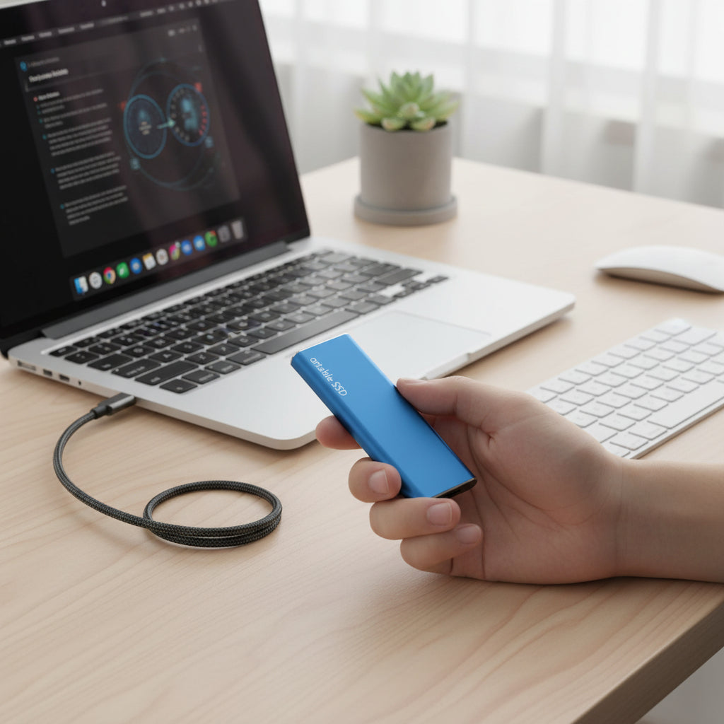 External Hard Drive 4TB, Ultra Thin USB C Portable SSD Storage for Laptop & Phone