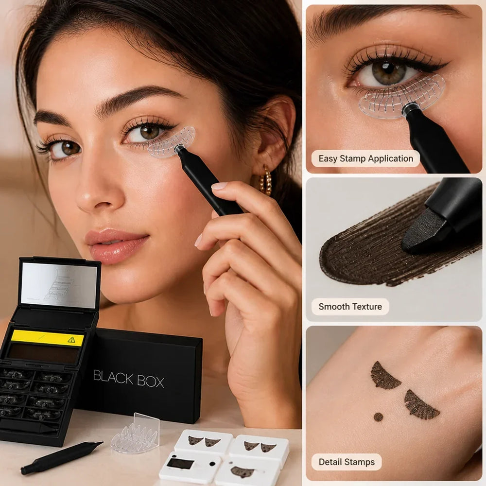 Eyeliner Stamp, 3-in-1 Eye Makeup Stamp Set for Winged Liner, Lower Lashes & Beauty Marks