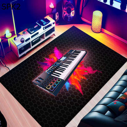 SOFTVINTAGE Vintage Guitar Print Area Rug