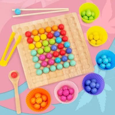 Colormatch Montessori Wooden Bead Sorting Game