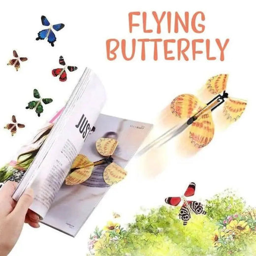 Flying Butterfly Surprise, 15 Pack Wind-Up Paper Butterflies for Cards, Books & Gift Boxes