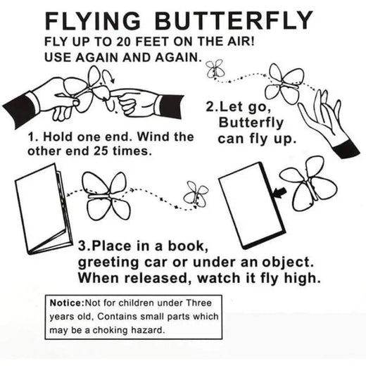 Flying Butterfly Surprise, 15 Pack Wind-Up Paper Butterflies for Cards, Books & Gift Boxes
