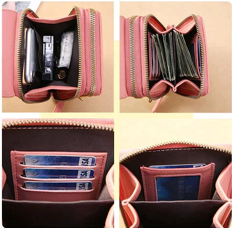 Anti-Theft Crossbody Bag, RFID Leather Phone Bag with Touchscreen & Shoulder Strap