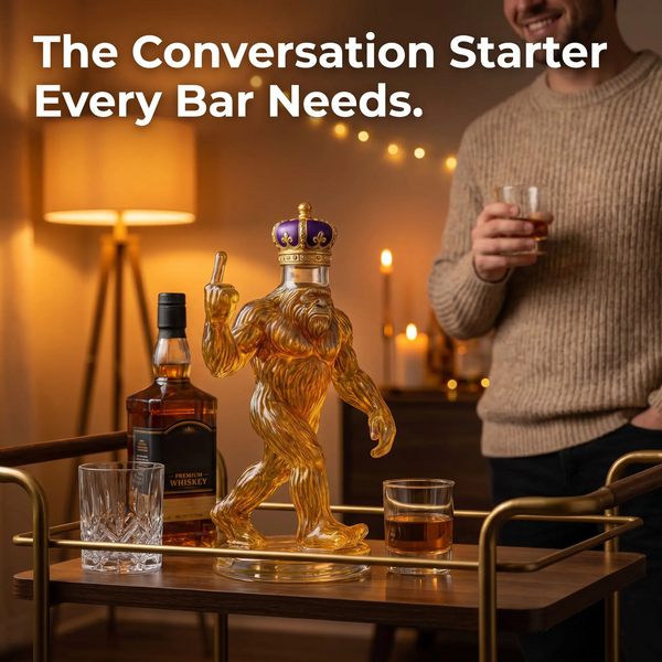 Bigfoot Whiskey Decanter, 750 ml Funny Sculpted Glass Decanter for Whiskey, Bourbon & Scotch