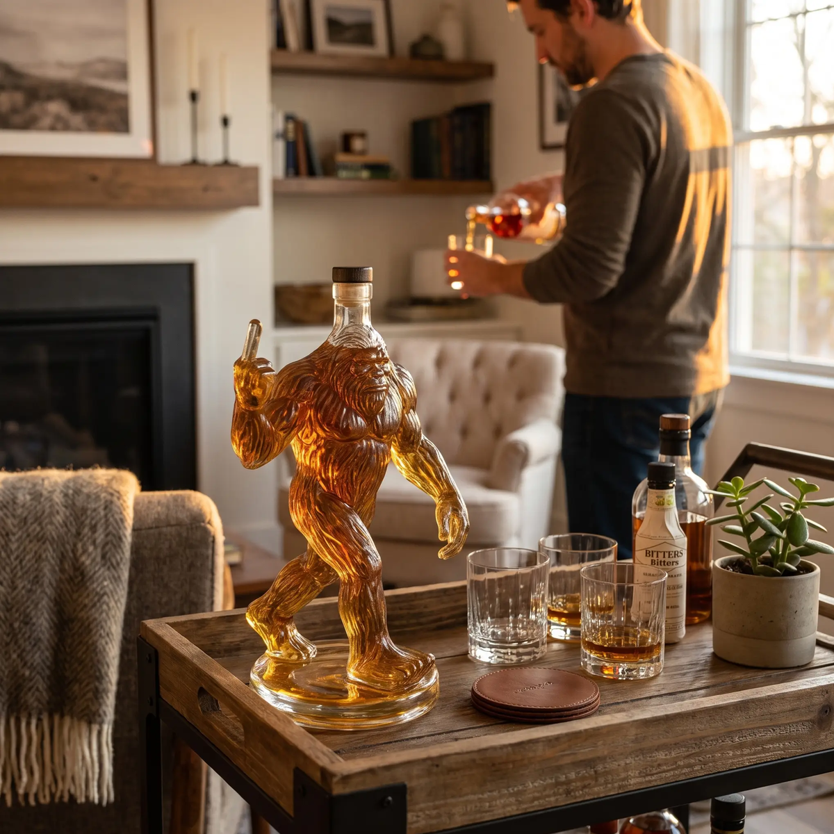 Funny Bigfoot Glass Whiskey Decanter – photo 8