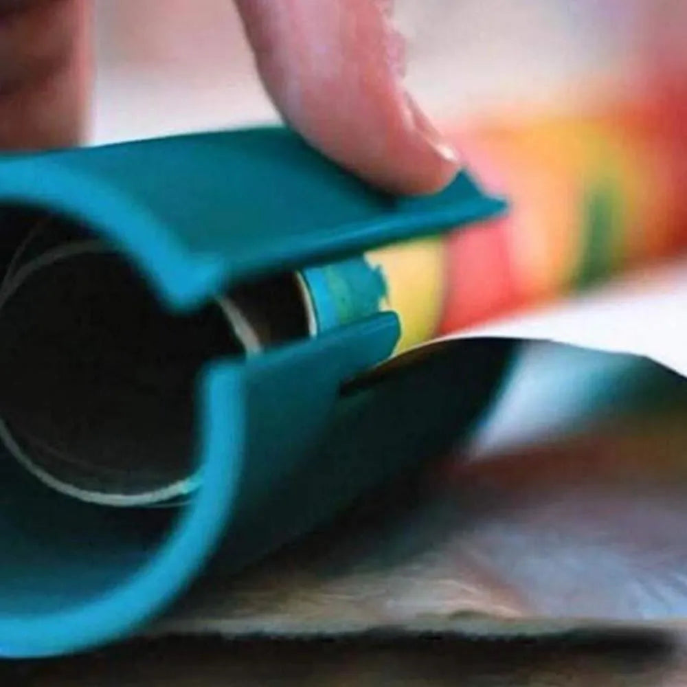 Gift Wrap Cutter, Wrapping Paper Roll Slider with Built-In Blade & Roll Organizer