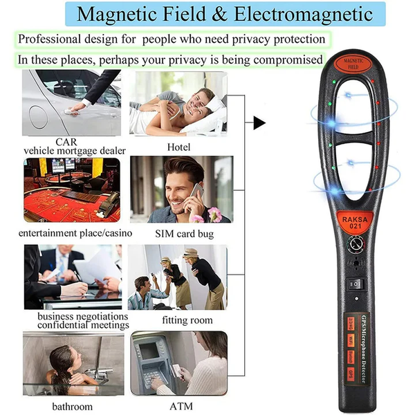 GPS Tracker Detector, Rechargeable RF Signal Detector for Hidden GPS Trackers, Bugs & Cameras with Detection Tube
