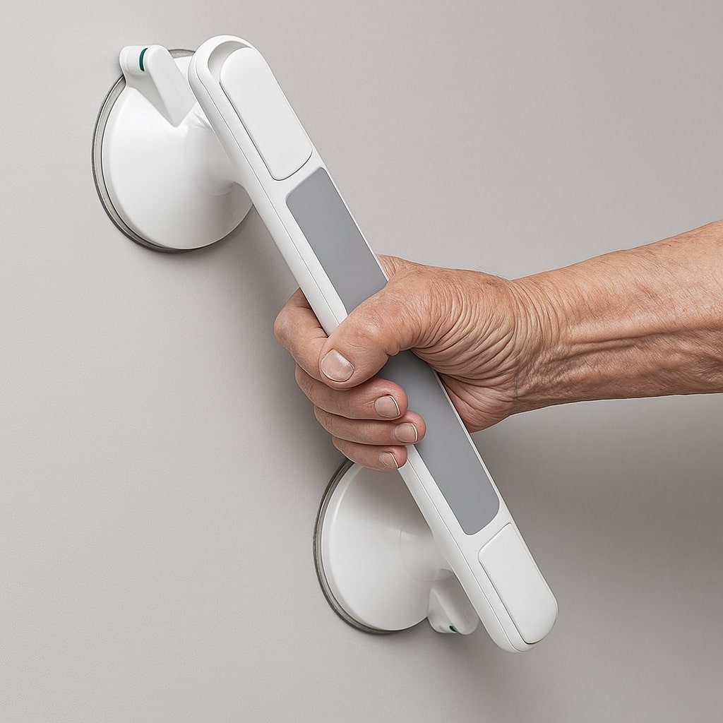 Suction Grab Bar for Shower, Bath or Toilet, No Drilling, for Seniors