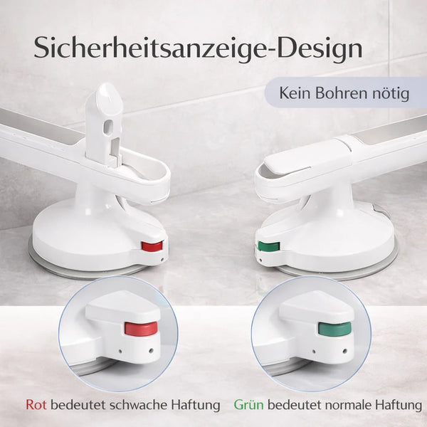 Suction Grab Bar for Shower, Bathtub & Toilet, No Drilling Safety Handle for Seniors