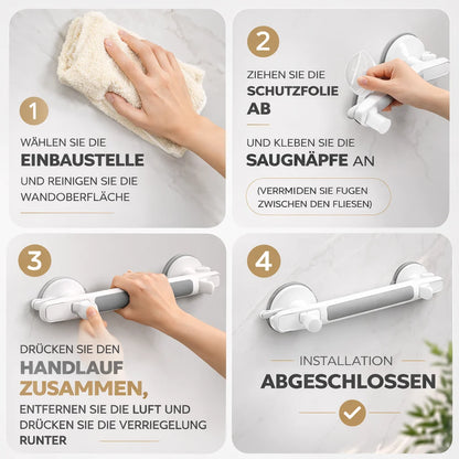 Suction Grab Bar for Shower, Bath or Toilet, No Drilling, for Seniors