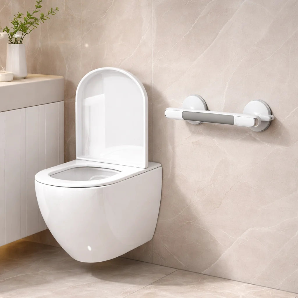 Suction Grab Bar for Shower, Bath or Toilet, No Drilling, for Seniors