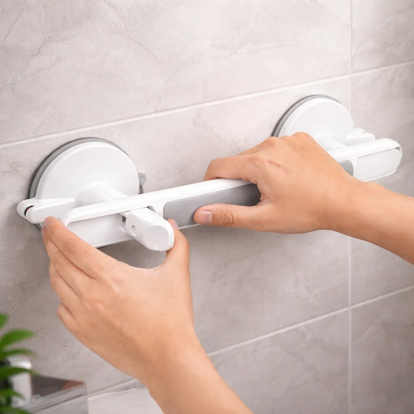 Suction Grab Bar for Shower, Bathtub & Toilet, No Drilling Safety Handle for Seniors