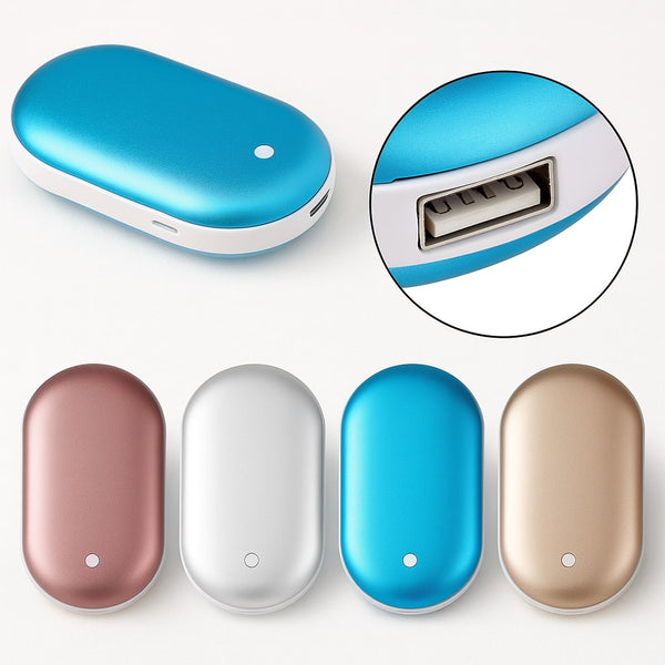 Rechargeable Hand Warmer, Electric Pocket Hand Warmer with Power Bank & 3 Heat Levels