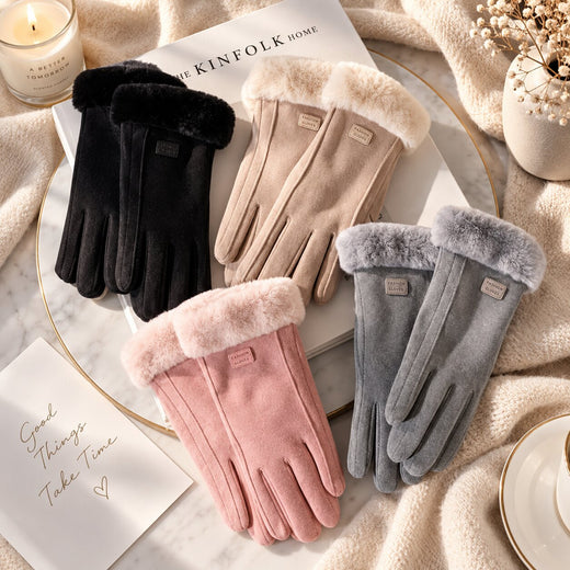 Women's Winter Gloves, Warm Sheepskin Lined Touchscreen Gloves for Hiking, Driving & Daily Wear