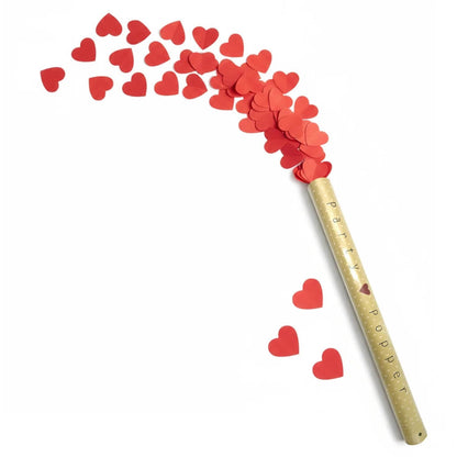 Confetti Popper, Red Heart Confetti Cannon 60cm for Weddings & Parties