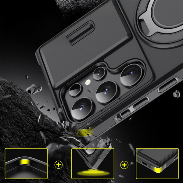 MagSafe Case for Samsung Galaxy S Series, Shockproof Cover with Camera Protection & Ring Holder