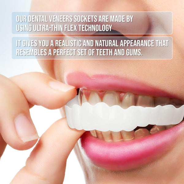 Hollywood Smile Snap On Veneers, Instant Upper & Lower Cosmetic Teeth Covers