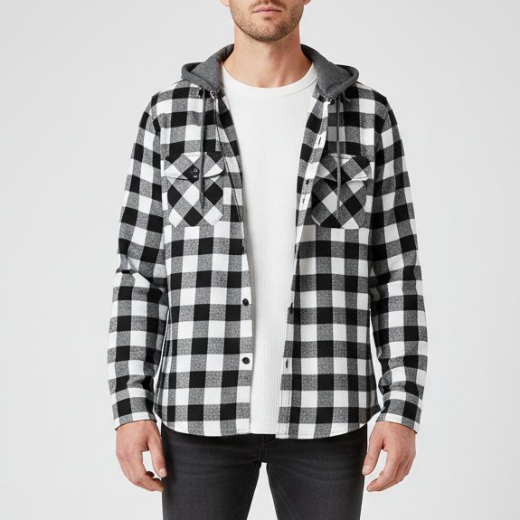 Hooded Flannel Shirt – photo 3