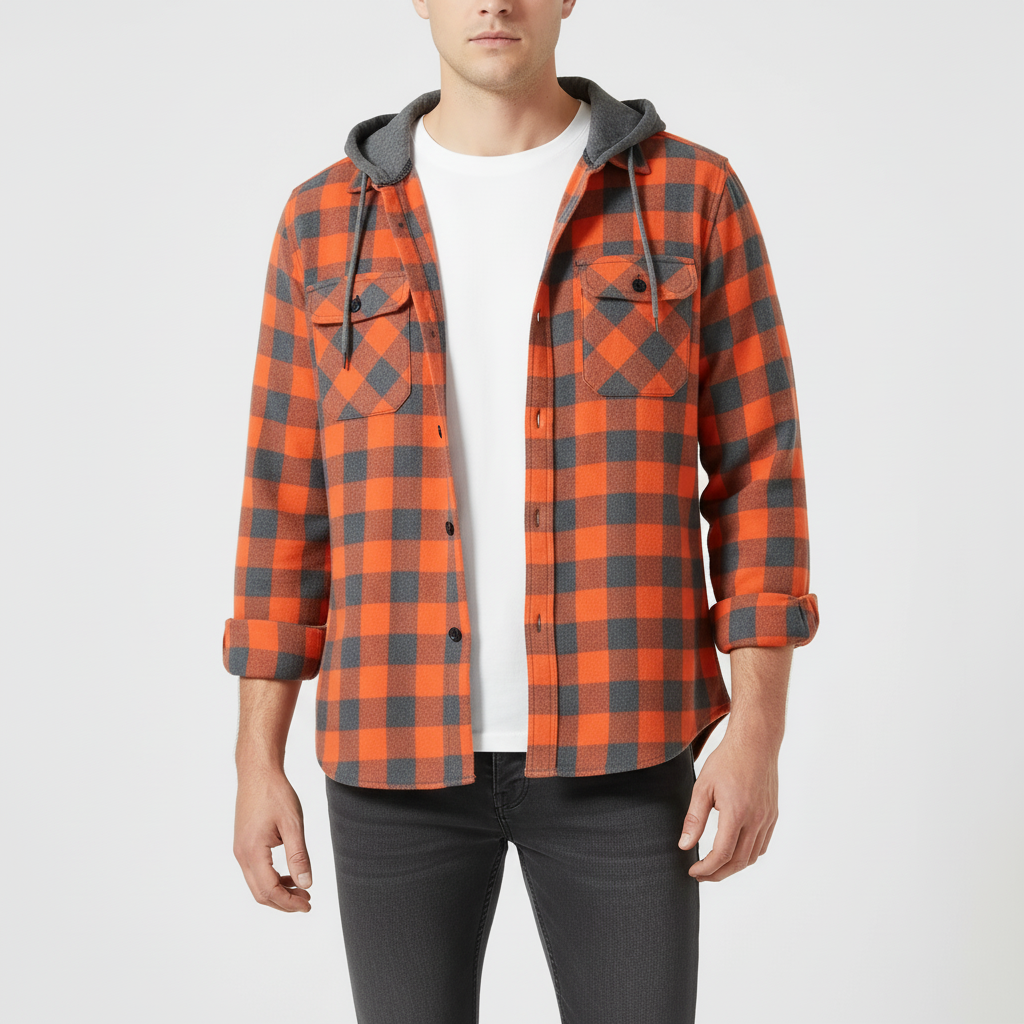 Hooded Flannel Shirt – photo 5