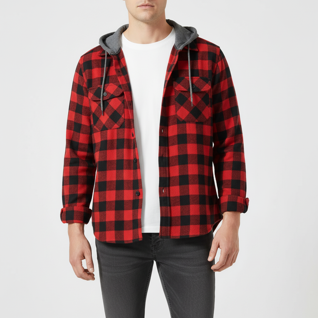 Hooded Flannel Shirt – photo 7