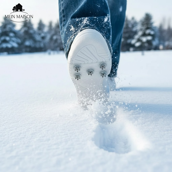Ice Cleats for Shoes, Stretch Silicone Snow Traction Cleats with Manganese Steel Spikes for Boots & Sneakers