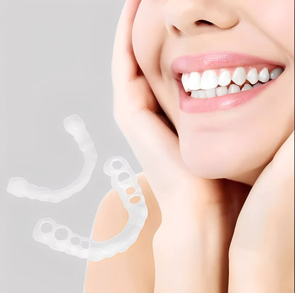 Snap On Dentures, Adjustable Cosmetic Teeth Veneers for Upper & Lower Teeth