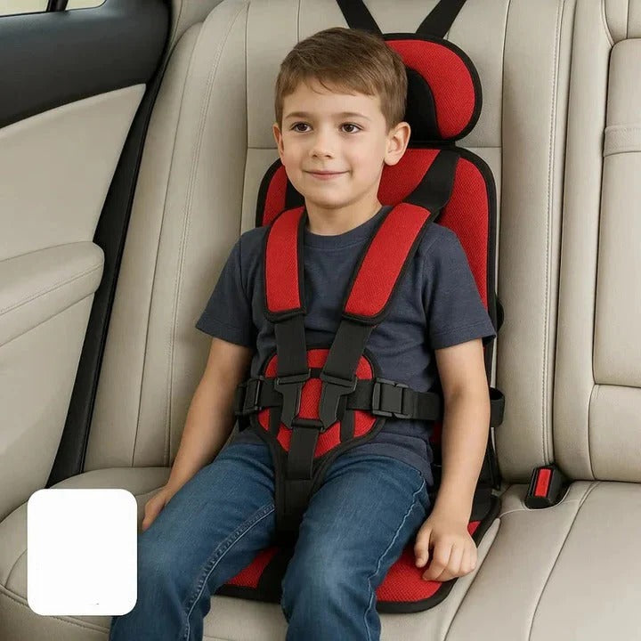 Compact child car seat and safety harness for travel