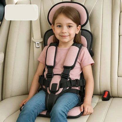 Compact child car seat and safety harness for travel