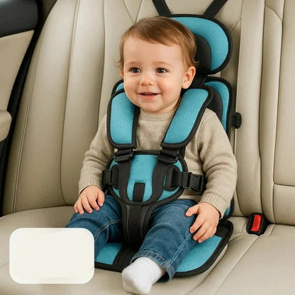 Compact child car seat and safety harness for travel