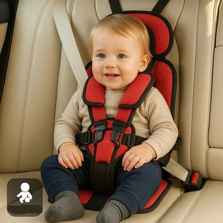 Compact child car seat and safety harness for travel