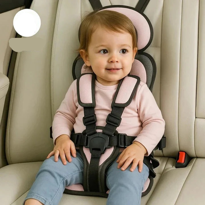 Portable Child Car Seat, Foldable Travel Seat with Safety Harness for Taxis, Rideshares & Rentals