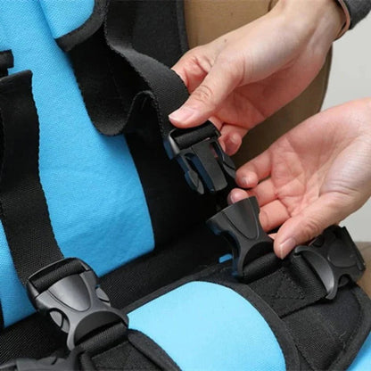 Compact child car seat and safety harness for travel