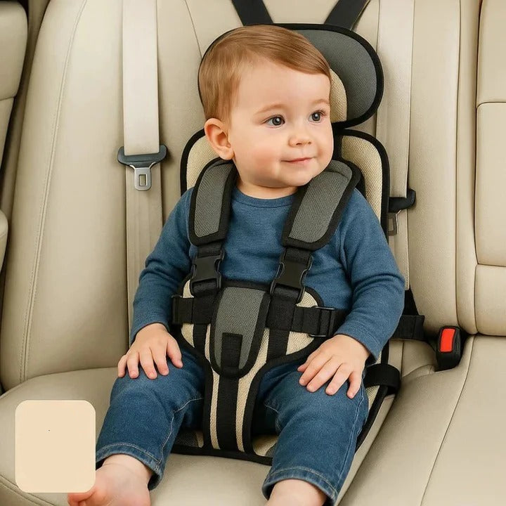 Compact child car seat and safety harness for travel