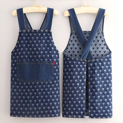 Cross-Back Denim Bib Apron
