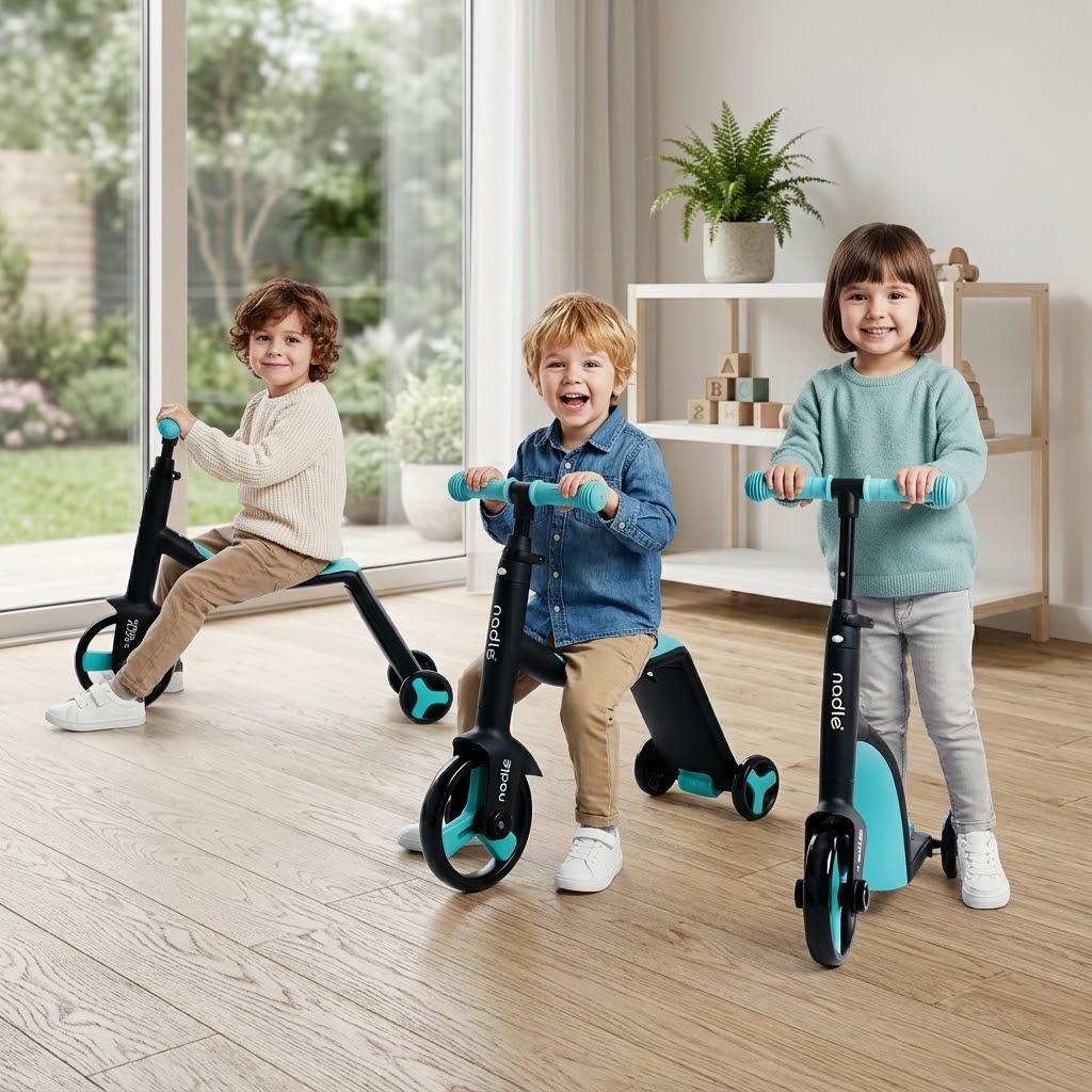 Kids Tricycle Scooter, 3 in 1 Scooter Tricycle Bike for Toddlers