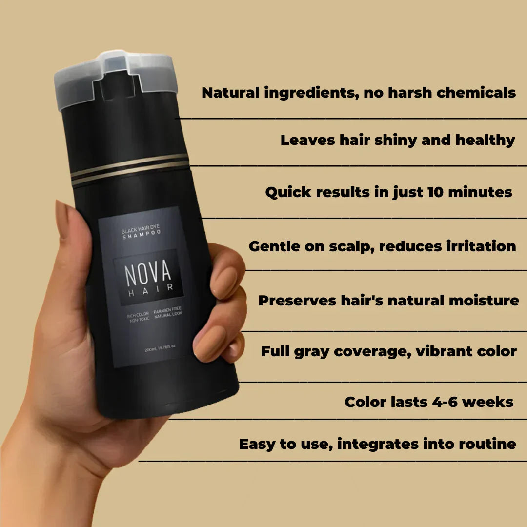 Instant Hair Color Shampoo for Gray Hair, Fast Coloring