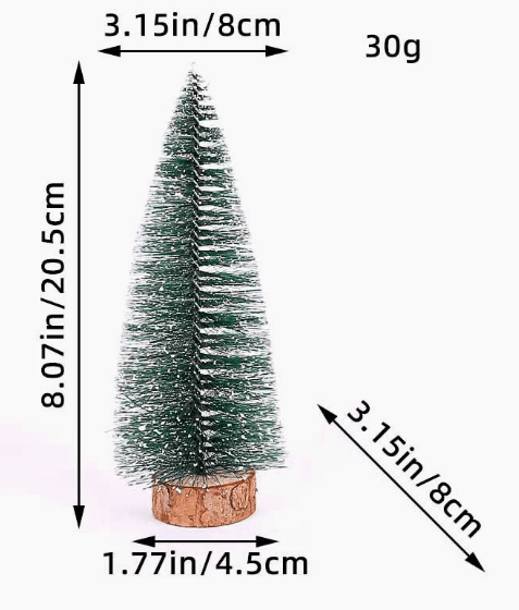 SNOWPINE BRUSH Flocked Mini Fir Set